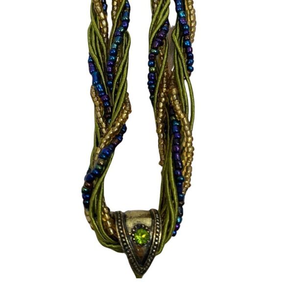 New without Tags Olivia & Ivy‎ Olive Teardrop Beaded Necklace - Picture 10 of 13